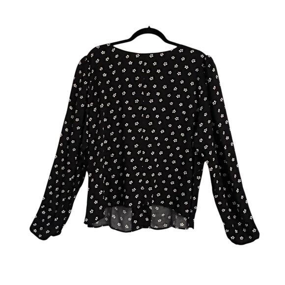 Reformation Nell Top V-neck Floral Black Sz 20 Plus Button Front Blouse - Picture 7 of 8